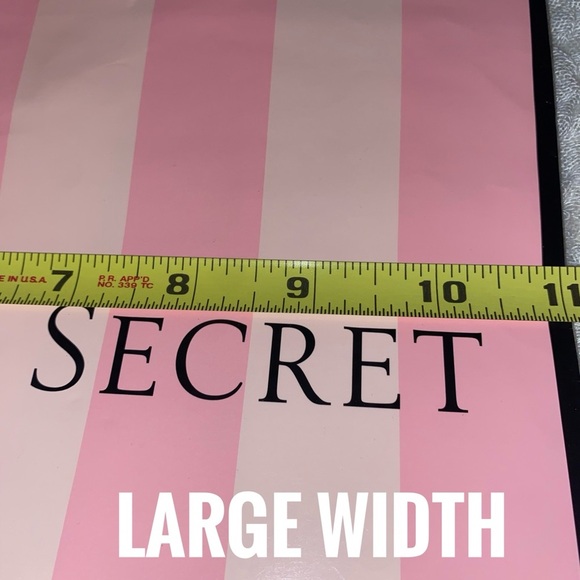 Victoria’s Secret Large & Small Glossy Paper Shopping Gift Bags Pink Stripe 2 PK - Picture 3 of 8